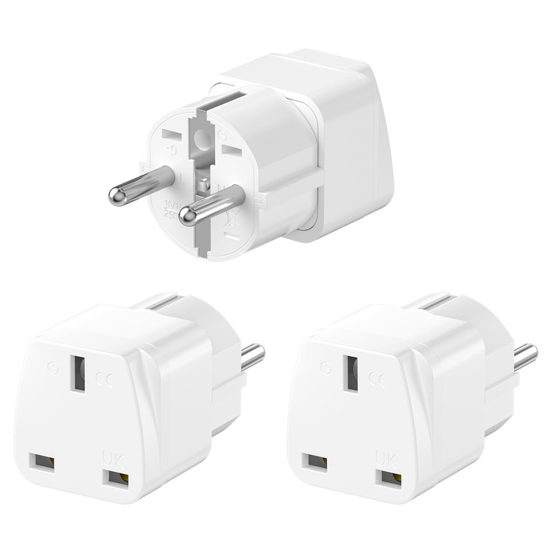 HITRENDS Travel Adapter, UK to EU Adapter, Adapter Plug England