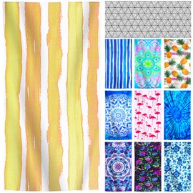 Genovega Oversized Microfiber Compact Lightweight Beach Towel Blanket - 72"x36"Quick Fast Dry Sand Free Packable Sandless Outdoor Thin Travel Swim Towels for Adult Gift Yellow Stripes