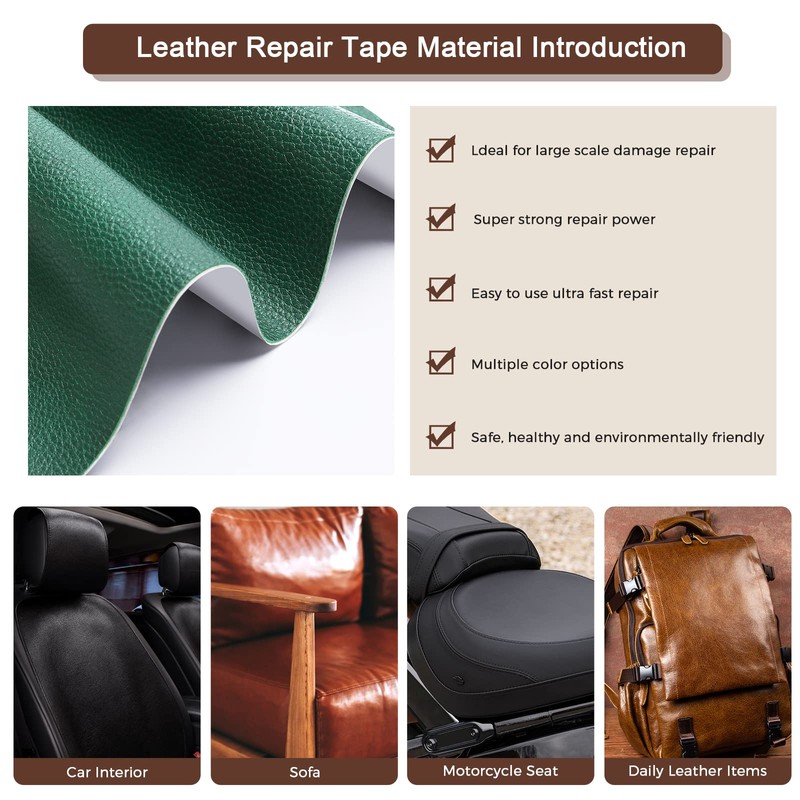 JDLUGH Sofa Leather Repair Patch Tape, 8.2x11 Inch2PCS Self Adhesive