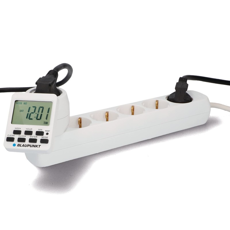 BLAUPUNKT XXL Digital Weekly Timer with Rotating LCD Display White