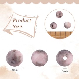 OLYCRAFT 186pcs 4 mm Natural Pink Zebra Beads Striped Jade Beads Round Loose Gemstone Beads 2 Strand Energy Stone Beads for Bracelets Natural Stone Beads for Bracelet Necklace Jewellery Making