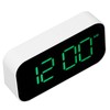 LED Digital Alarm Clock Brightness Adjustable 12/24Hr White Shell Green
