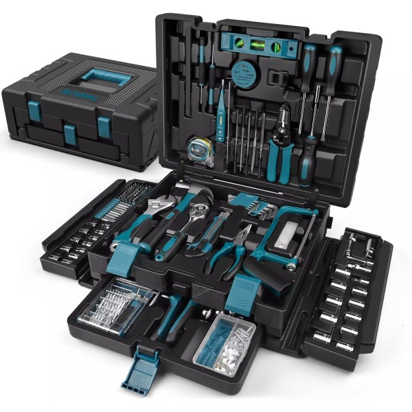 379-Pcs Home Tool Kit Portable Complete Household and Auto Repair