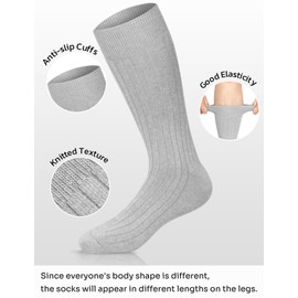 Kiiwah 4 çift uzun erkek çorabı, 39-42 43-46 47-50 çorap, %76 pamuk erkek çorabı, örgü çorap, Siyah, haki, koyu gri, açık gri, 43-46