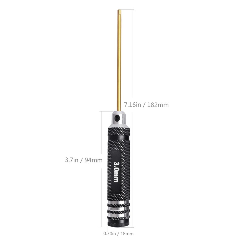HobbyPark Hex Driver Set Hex Allen Screwdriver Kit Titanium 0.9mm/1.27mm/1.3mm/1.5mm/2.0mm/2.5mm/3.0mm