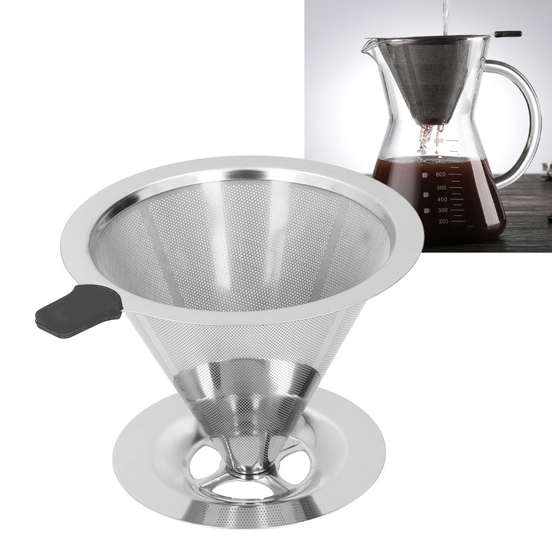 Coffee Dripper Stainless Steel Reusable Pour Over Coffee Dripper for