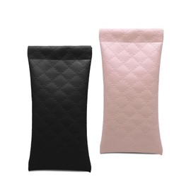 2 Pcs Soft Eyeglass Cases –PU Sunglasses Case for Men & Women – Portable Squeeze Top Glasses Pouch for Travel Trinket Organizer Bags