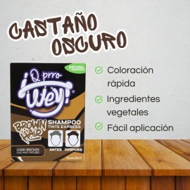 Shampoo Tinte Express Natural, Cabello Castaño Oscuro, 10pz Tono Castaño Oscuro