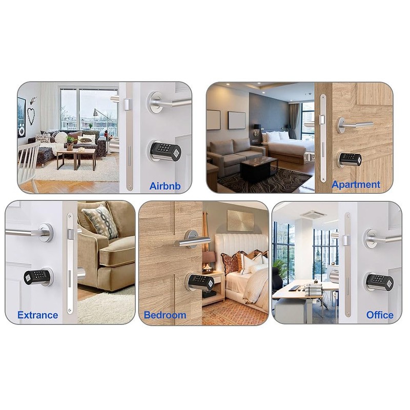 VisorTech Elektronischer Tür-Schließzylinder mit Display, Code, Transponder, App