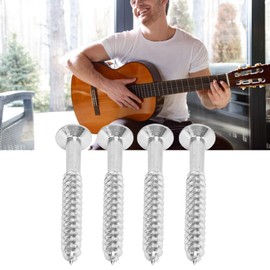 Pwshymi 4 Pcs Neck Plate Mounting Screws Neck Plate Mounting Screws for Fender Strat Metal Guitar Replacement Screw, Bass Pickguard Screw Set, Guitar Mounting Screws