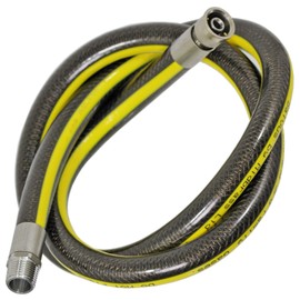 SPARES2GO Universal 'Micropoint' Oven Cooker Gas Supply Hose Pipe (5ft 1/2 inch, Straight Bayonet, BS EN14800 CE)