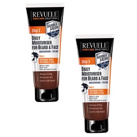 REVUELE Men Care Solutions Daily Moisturising Cream for Beard and Face Pack of 2 2 x 80 ml