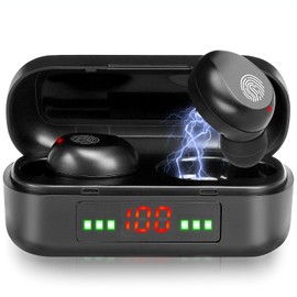 UrbanX Wireless Earbuds Bluetooth 5.0 Headphones with Digital LED Display Charging Case Stereo Mini Earphones in Ear Headset Waterproof for Realme C2s