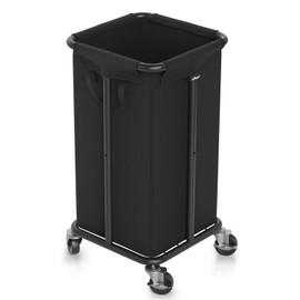 Hodonas Laundry Basket with Wheels, Rolling Laundry Hamper, 30 Gal.(115L), Removable and Machine Washable Liner, Steel Frame, Tall Laundry Cart for Laundry Room, Bedroom, Bathroom, Dorm Storage -Black