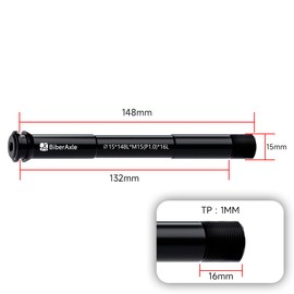 BiberAxle Thru Axle for Magura Bicycle Forks TS4, TS6, TS8, Mountain Bike and Road Bikes, Aluminium Alloy Adapter Axle, Thread Pitch: 1.0 mm (15 mm x 148 mm)