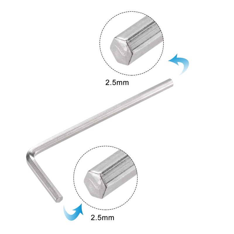 sourcing map 2.5mm Hex Key Wrench, L Shaped CR-V Repairing