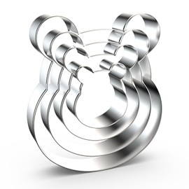 Bear Cookie Cutter Set Large Small Mini - 5", 4", 3", 2" - 4 Piece - Stainless Steel