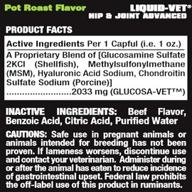 Liquid-Vet Advanced Hip & Joint Supplements for Dogs with Glucosamine + Chondroitin + MSM + Hyaluronic Acid