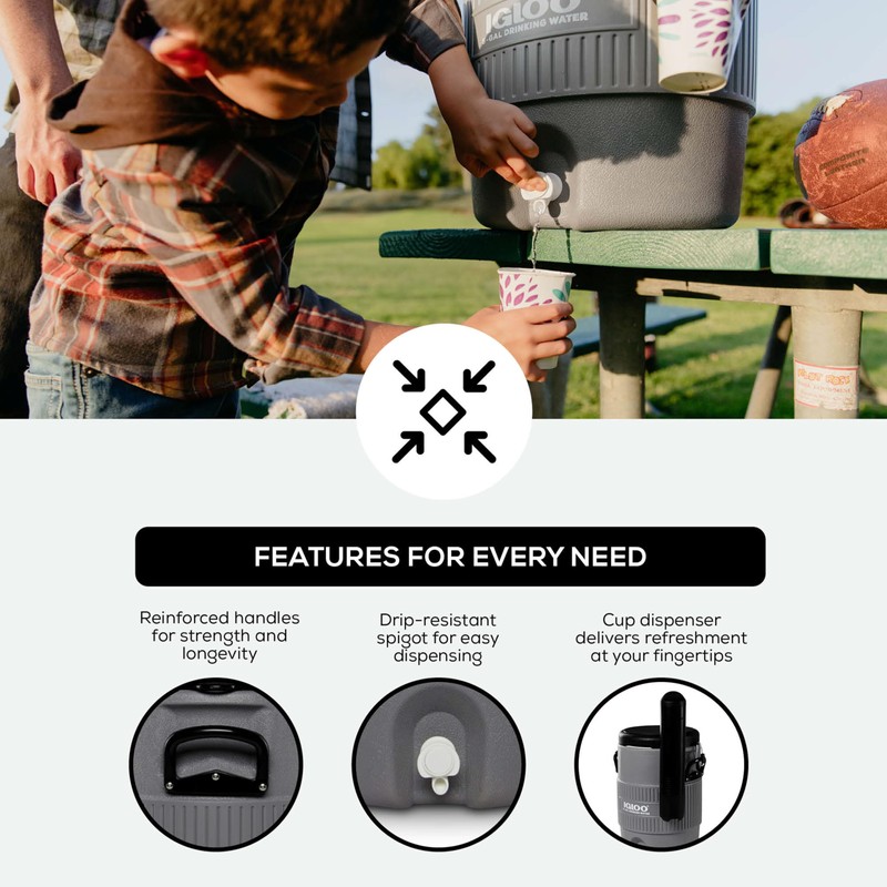 Igloo 5 Gallon Portable Sports Cooler Water Beverage Dispenser with