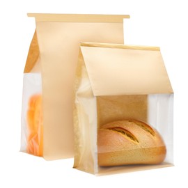 Liengoron 100PCS Bread Bags for Homemade Bread 13.7×9.8×4.9inch Paper Breads Bag with Clear Window Tin Tie Tab Lock Large Kraft Sourdough Breads Bag Paper Bakery Bags for Cookies