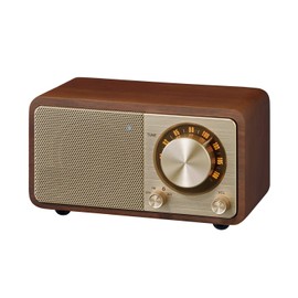Sangean WR-7GW Wood Cabinet Mini Bluetooth Speaker with FM Tuner and Aux-in Special Edition Color Gold/Walnut
