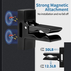 Magnetic Golf Holder Clip for Golf Cart, Universal Clip Mount with Stick-On Metal Pads, Aluminum Alloy Stand Clip Hold 30-70 Rings Magnetic Clip Golf Gifts for Golfers Golf Accessories