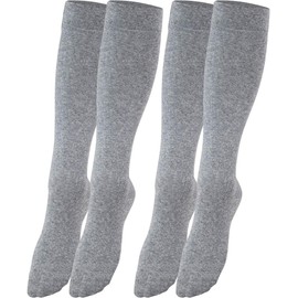 RS. Harmony Stützkniestrümpfe mit Kompression für lange Flug-reisen und Auto-fahrten sowie für's Büro, Thrombose Socken und Stützstrümpfe gegen geschwollene Beine, 2 Paar, silber, 39-42