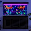 Dtekoj 48X18IN Blacklight Aquarium Background UV Reactive Mushroom Background Starry