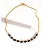 Anklet Black Onyx Gemstone Ankle Bracelet Gold Plated Chain Size