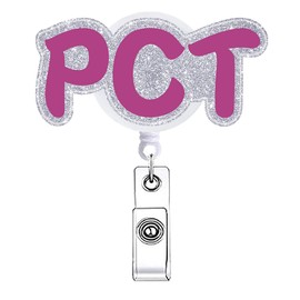 PCT Badge Reel Retractable for Nurse PCT Badge Buddy Nursing Badge Holder CNA RN Doctor Healthcare Medical Assistant MA Student Hospital Badge Clip ID Card Fun Nurse Accessories for Work