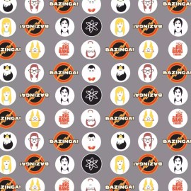 Camelot Fabrics The Big Bang Theory Characters Gray 100% Cotton Fabric by The Yard