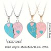 Best Friends Split Heart Pendant Necklaces, Pink and Blue Enamel,