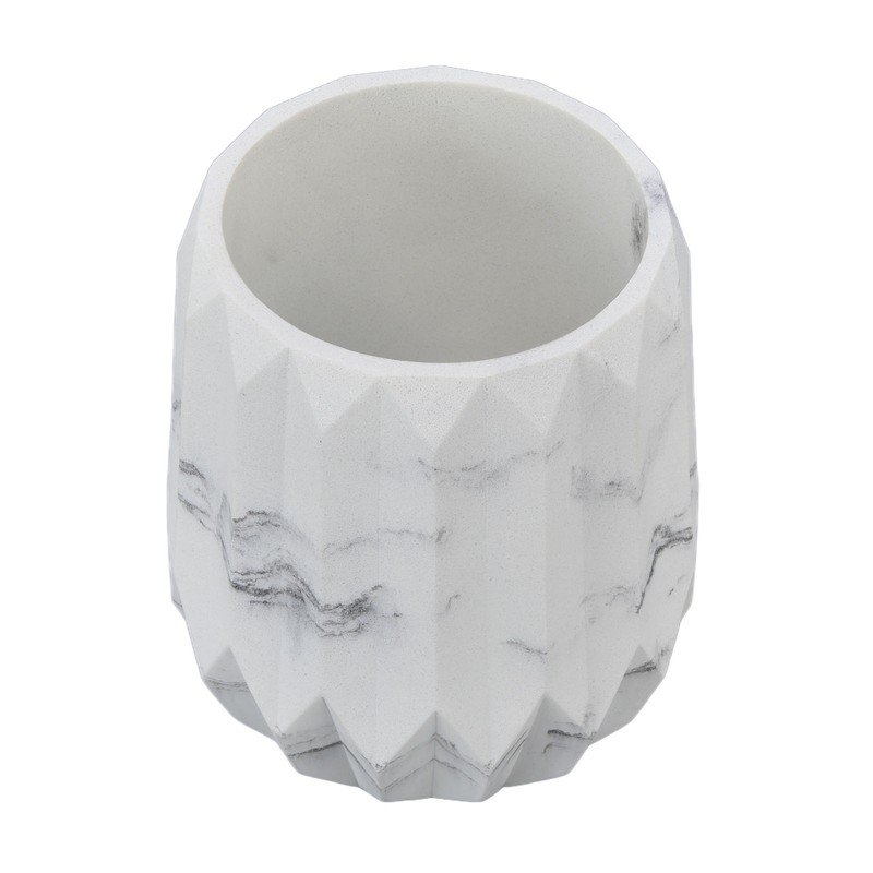 Makeup Brush Holder Durable Glossy Resin Large Capacity Modern Design