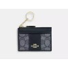 Coach Navy Blue Signature Jacquard Mini Skinny ID Card Case