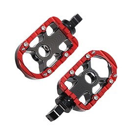 Motorcycle Driver Floorboards Footpegs Compatible For Harley Touring Street Glide 1996-2023 (Black Red, Footpegs)