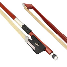 LMS LMS Violin Bow Full Size 4/4 Brazilwood Violin Bows Lightweight Bow Well Balance Fiddle Bow Made with Ebony Frog Mongolian White Horse Hair for Violin Student Professional (4/4)