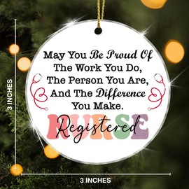 Registered Nurse Gifts for Women Men, Thank You Appreciation Gifts for Nurses RN Registered Nurse May You Be Proud of The Work Ornament Keepsake