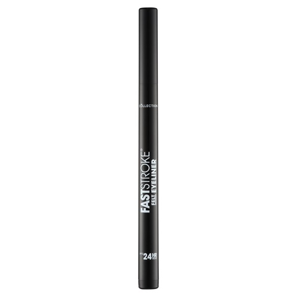 Collection Cosmetics Fast Stroke Felt Tip Eyeliner with Fine Tip, Long Lasting 24h, Quick Drying Formula, 4ml, Black