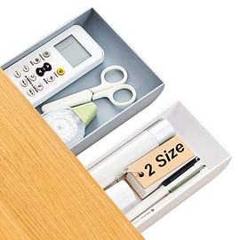 Handy Stick On Plastic Hidden Drawer, Set of 2 Self Adhesive Mini Attachment Drawers, Convenient Office Under Desk Shelf Organizer Large Grey Small White Drawers Unit For Desktop Organizer