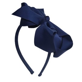 Oversize Large Ribbon Bow Alice Hair Band Headband White Navy Blue Red (Navy Blue)