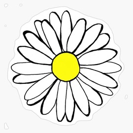 EB Store Daisy Drawing Vinyl Waterproof Sticker Decal Car Laptop Wall Window Bumper Sticker 5''