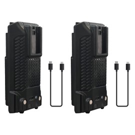QUANSHENG 2 Pack UV-K6 Battery 2600mAh Enlarge Capacity USB-C Charging DC7.4V Two Way Radio UV-K5 8 Battery for UV-K5 Radio UV-K6 Acessories with Cables