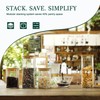LIBWYS 12-Pack Square Glass Storage Jars with Bamboo Lids (0.6Qt/1.06Qt)