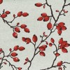 Rose Hips fabric - rich ruby red fruit on charcoal