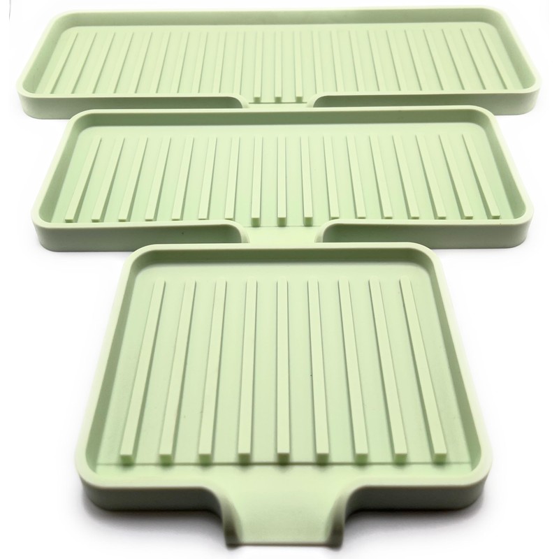 Happitasa Silicone Soap Dish Tray and Sponge Holder with Drain