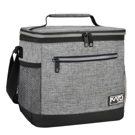 Large Insulated Lunch Bag for Women Men, 10L Leakproof Thermal Reusable Lunch Box for Adult & Kids by Tirrinia, Tall Meal Prep Lunch Cooler Tote for Office Work, Light Grey