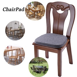 KGPLOME Chair Cushion with Ties for Dining Chairs - Memory Foam Non Slip Kitchen Chair Pad and Dining Seat Cushion with Machine Washable Cover Set of 4 [16.5 x 16.2 Inches] (Black Gray, 4)