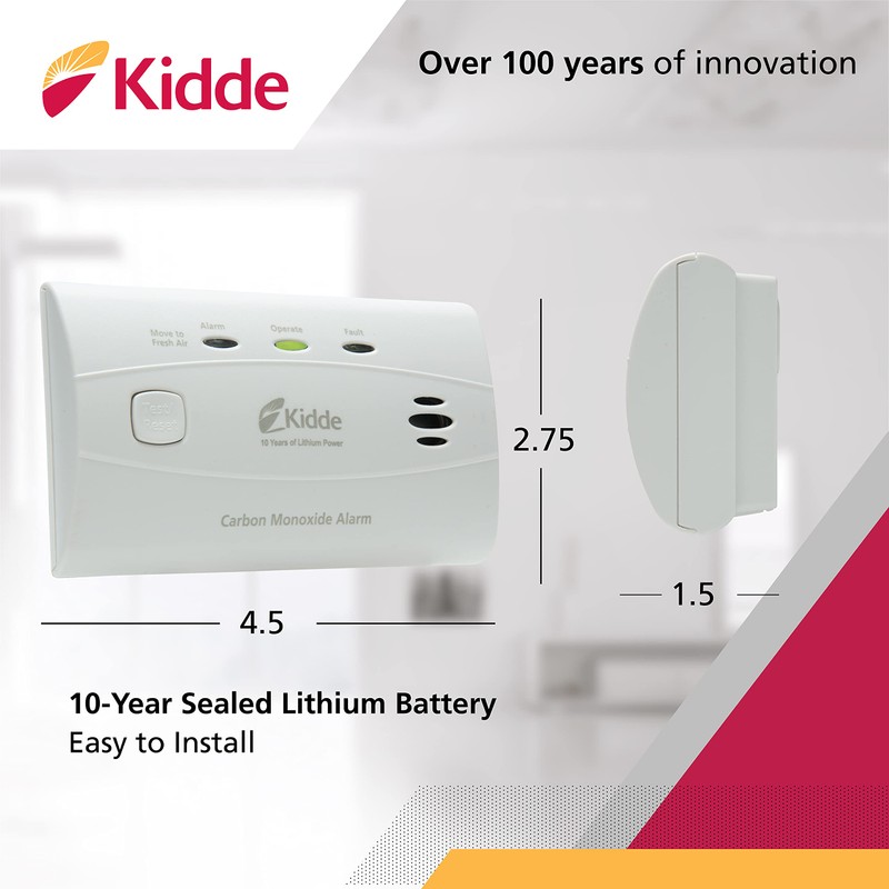 Kidde Worry-Free Carbon Monoxide Detector Alarm with 10 Year Sealed