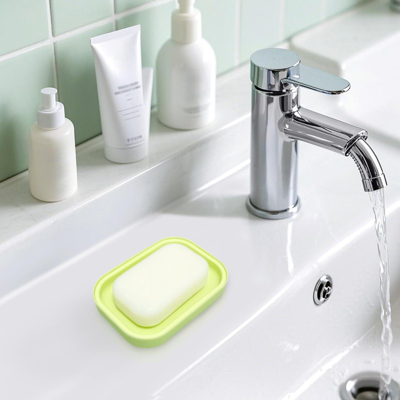 Double Layer Draining Soap Dish, Plastic Dishwashing Sponge Soap Holder