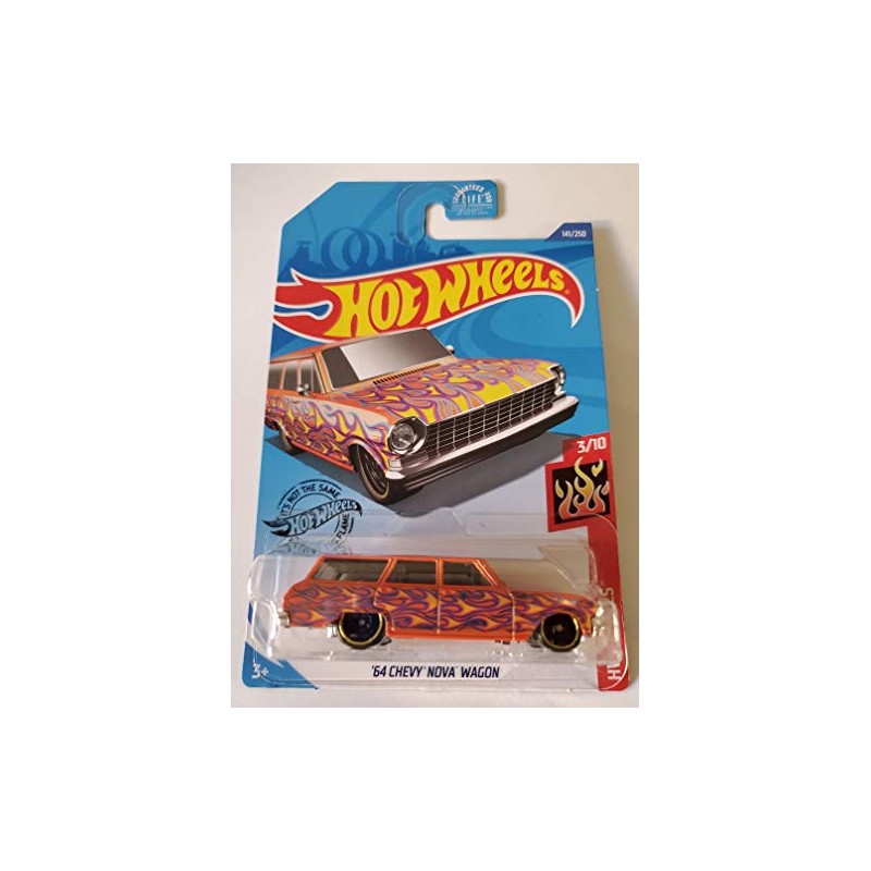Hot Wheels 2020 Hw Flames '64 Chevy Nova Wagon, Orange